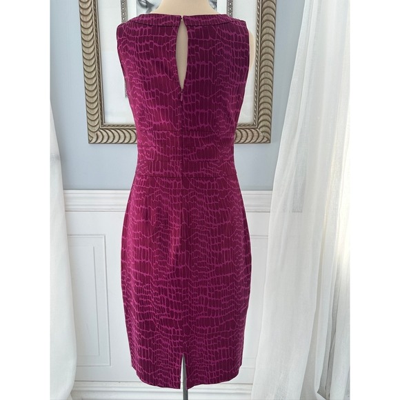 Kay Unger New York Purple Jacquard Sheath Dress Size 6 - Picture 4 of 6